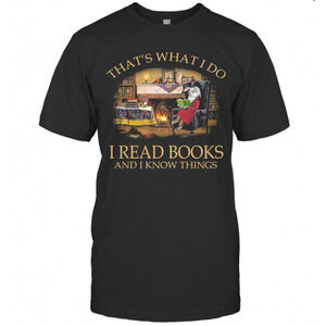 Rabbit Thats What I Do I Read Books And I Know Things Black T-Shirt